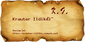 Krauter Ildikó névjegykártya